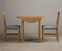 Extending York 90cm Solid Oak Dining Table with 2 Charcoal Grey York Chairs