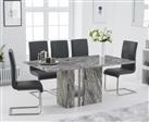 Alicia 180cm Grey Marble Dining Table With 4 Grey Austin Chairs