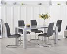 Atlanta 160cm Light Grey High Gloss Dining Table With 4 Grey Gianni Chairs