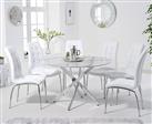 Carter 120cm Round White Marble Dining Table with 6 Black Enzo Chairs