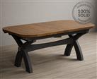 Extending Atlas 180cm Oak and Charcoal Grey Painted Dining Table