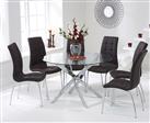 Denver 120cm Glass Dining Table With 6 Black Enzo Chairs
