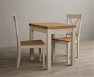 Hadleigh Oak and Cream Painted Extending Dining Table with 6 Charcoal Grey Hertford Chairs