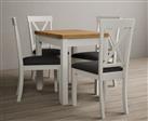 Hadleigh Oak and Cream Painted Extending Dining Table with 6 Light Grey Hertford Chairs