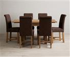 Extending Buxton 90cm Solid Oak Dining Table with 6 Natural Chairs