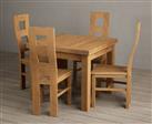 Hampshire 90cm Solid Oak Extending Dining Table With 4 Oak Flow Back Chairs with Oak Seats