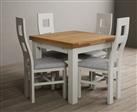 Extending Buxton 90cm Oak and Signal White Painted Dining Table with 6 Oak Painted Chairs