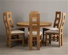 Hertford 120cm Fixed Top Solid Oak Dining Table with 6 Oak Natural Chairs
