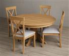 Hertford 120cm Fixed Top Solid Oak Dining Table with 6 Charcoal Grey Hertford Chairs