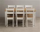 Kendal 150cm Solid Oak and Cream Painted Dining Table with 6 Light Grey Kendal Chairs