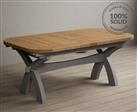 Extending Olympia 180cm Oak and Light Grey Painted Dining Table