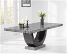 Novara 200cm Dark Grey Pedestal Marble Dining Table