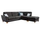 Florin Charcoal Grey Fabric Right Hand Facing Corner Chaise Sofa