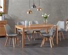 York 150cm Solid Oak Dining Table With 8 Mink Orson Faux Leather Chairs