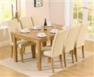 Oxford 150cm Solid Oak Dining Set With 6 Cream Olivia Chairs
