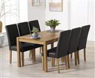 Oxford Solid Oak 150cm Dining Table with 6 Brown Olivia Chairs