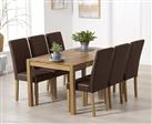 Oxford Solid Oak 150cm Dining Table with 6 Grey Olivia Chairs