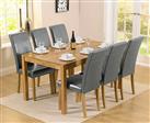Oxford 150cm Solid Oak Dining Table With 6 Grey Olivia Chairs