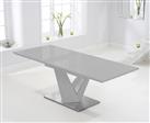 Extending Santino 160cm Light Grey High Gloss Dining Table