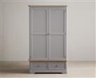 Bridstow Oak and Light Grey Painted Double Wardrobe
