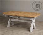 Extending Olympia 180cm Oak and Soft White Painted Dining Table