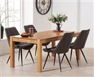 Thetford 180cm Oak Table With 8 Mink Brody Chairs With 8 Mink