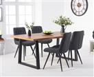 Urban 180cm Industrial Dining Table With 4 Grey Larson Chairs