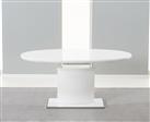 Extending Valzo 160cm White High Gloss Pedestal Dining Table