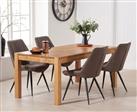 Verona 150cm Oak Table With 6 Mink Brody Antique Chairs