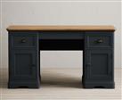 Bridstow Oak and Blue Painted Computer Desk