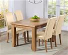 Extending Yateley 130cm Oak Dining Table With 4 Cream Olivia Chairs