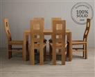 York 120cm Solid Oak Dining Table with 4 Oak Natural Chairs