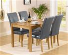 York 120cm Solid Oak Dining Table With 6 Grey Olivia Chairs