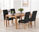 York 120cm Solid Oak Dining Table With 6 Black Olivia Chairs