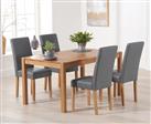 York 120cm Solid Oak Dining Table with 6 Grey Olivia Chairs