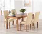 York 120cm Solid Oak Dining Set With 6 Cream Olivia Chairs