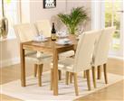 York 120cm Solid Oak Dining Set With 6 Cream Olivia Chairs