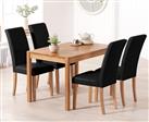 York 120cm Solid Oak Dining Table With 6 Black Olivia Chairs