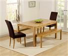 York 150cm Solid Oak Dining Table With 4 Olivia Brown Chairs And 2 York Bencheses