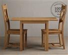 Extending York 70cm Solid Oak Dining Table With 4 Oak X Back Chairs