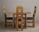 Extending York 70cm Solid Oak Dining Table With 4 Oak Flow Back Chairs