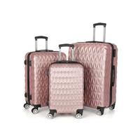 3pk Rose Gold Suitcase Set