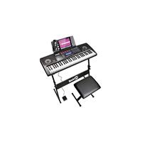 RockJam RJ761-SK 61 Keyboard Piano Kit 61 Key Digital Piano Keyboard Bench Keyboard Stand Headphones