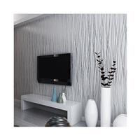 10M 3D Wall Paper Crushed Silk Striped Grey Silver Textured Wallpaper Background