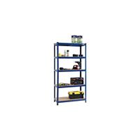 5-Tier Heavy Duty Garage Shelving | Blue Metal Storage Shelf Unit