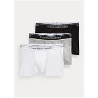 (L) Polo Ralph Lauren Classic Boxer Trunks 3-Pack ( White/Heather/Black )