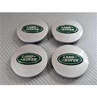 Land Rover Wheel Centre Caps - Silver/Green