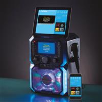 Daewoo Bluetooth Karaoke Machine Portable 5 inch LCD Screen 2 Microphones CD USB LED