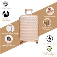 (20'' ROSE GOLD) Hard Shell Suitcase Lightweight hand Carry Cabin