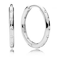 Pandora Silver Sterling Droplets Hoop Earrings